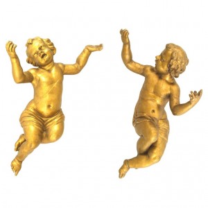 Italian rococo gold painted cupids