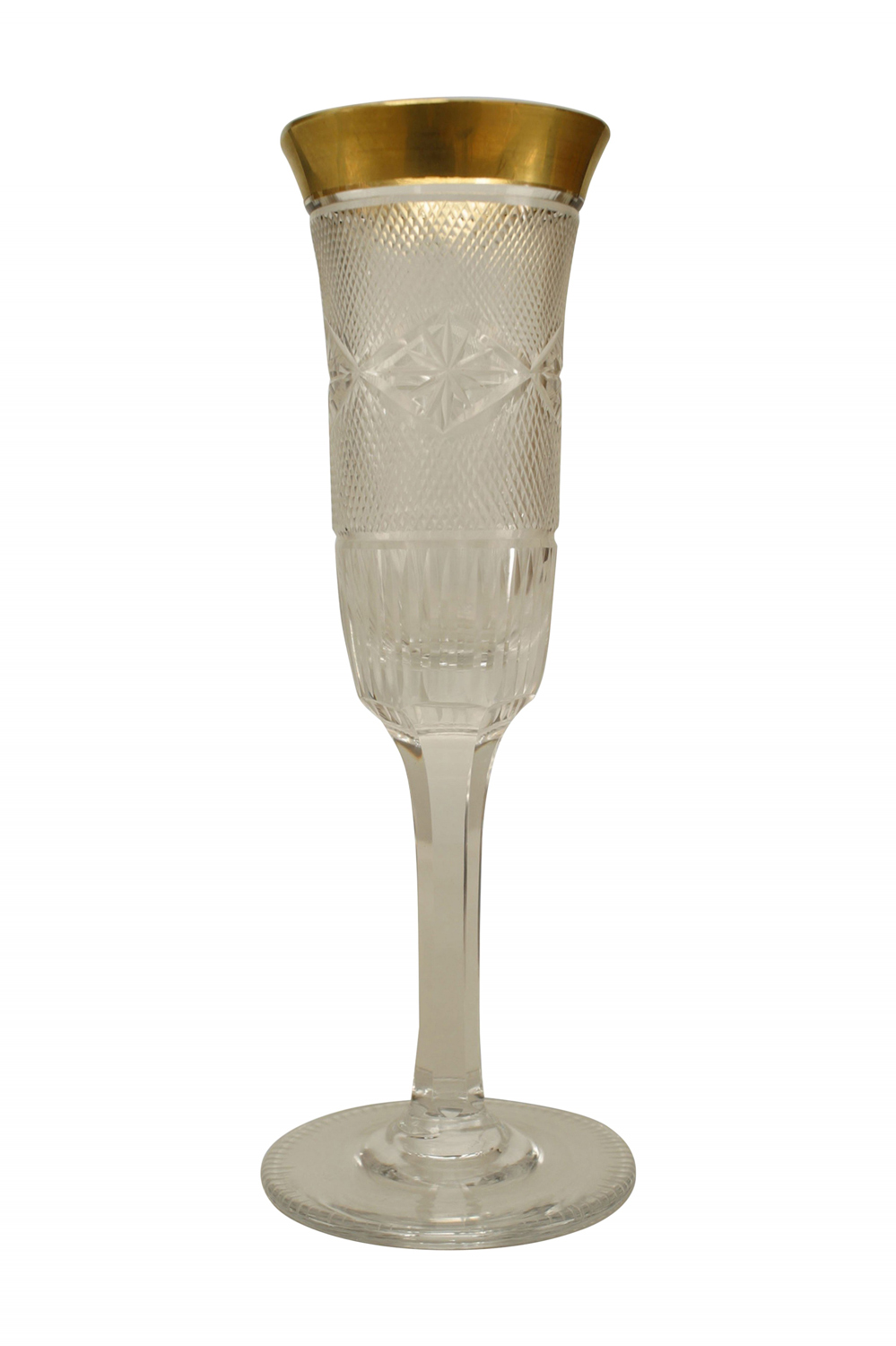 Set of 5 french victorian crystal champagne glasses