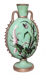 French victorian opaline green vase