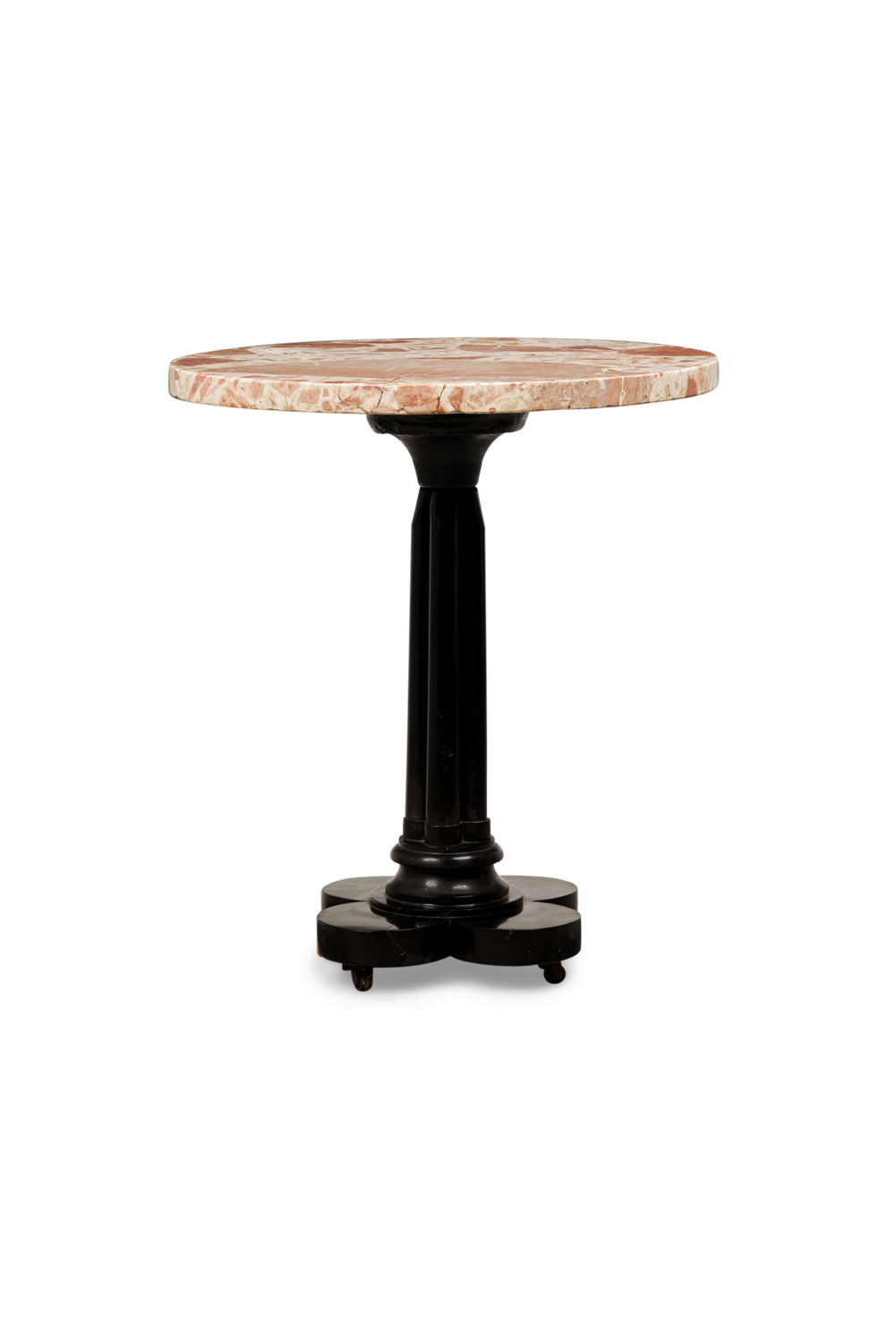 French victorian black marble roound end table
