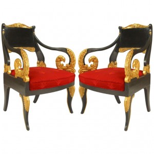 Russian neoclassic painted arm chairs 4