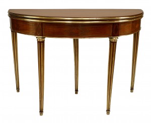 French louis xvi mahogany demilune console table