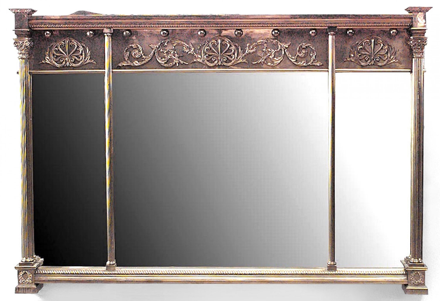 English adam style brass wall mirror 1