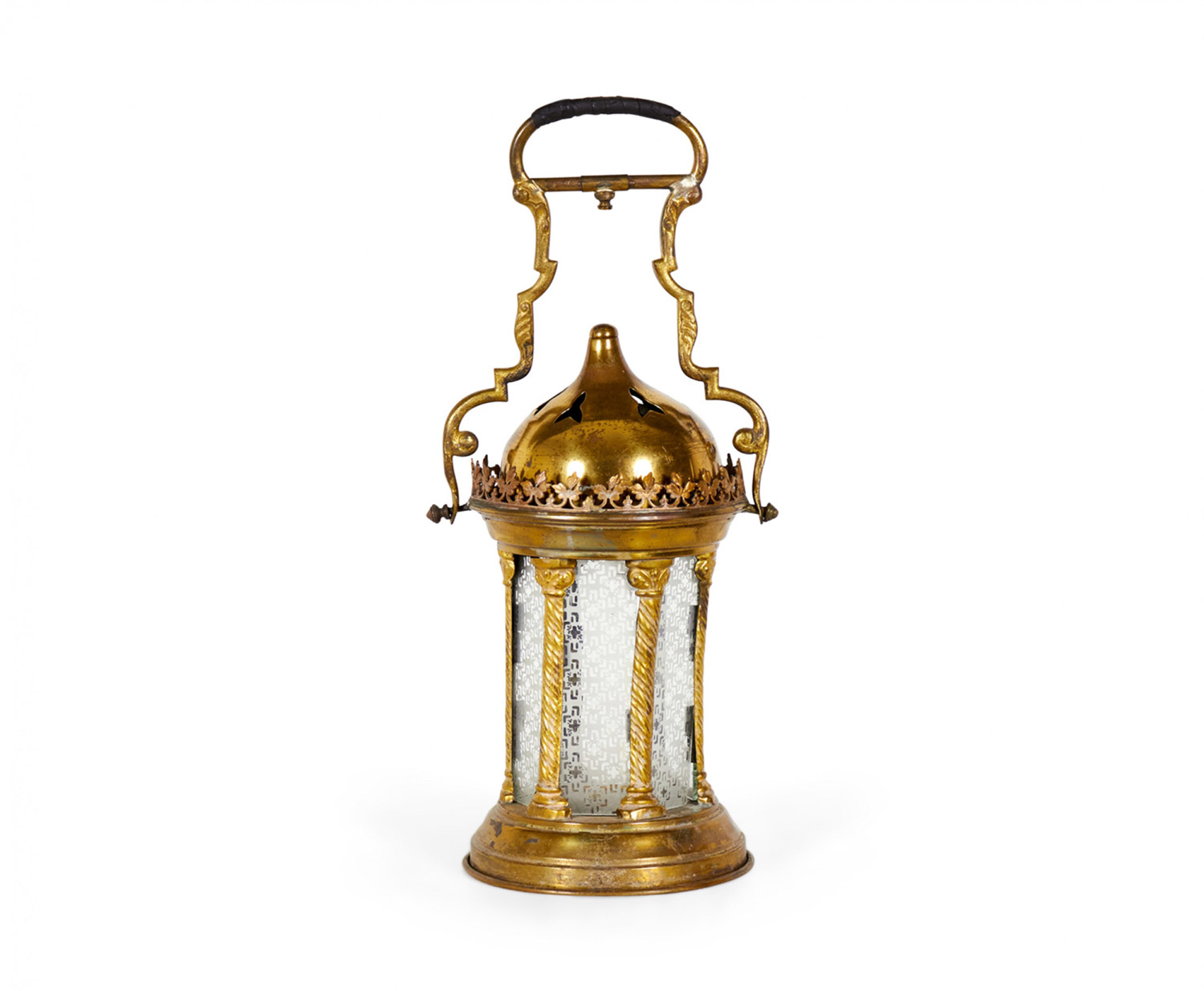 Italian rococo style brass hand lantern