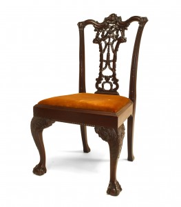 English chippendale mahogany ribbon side chair