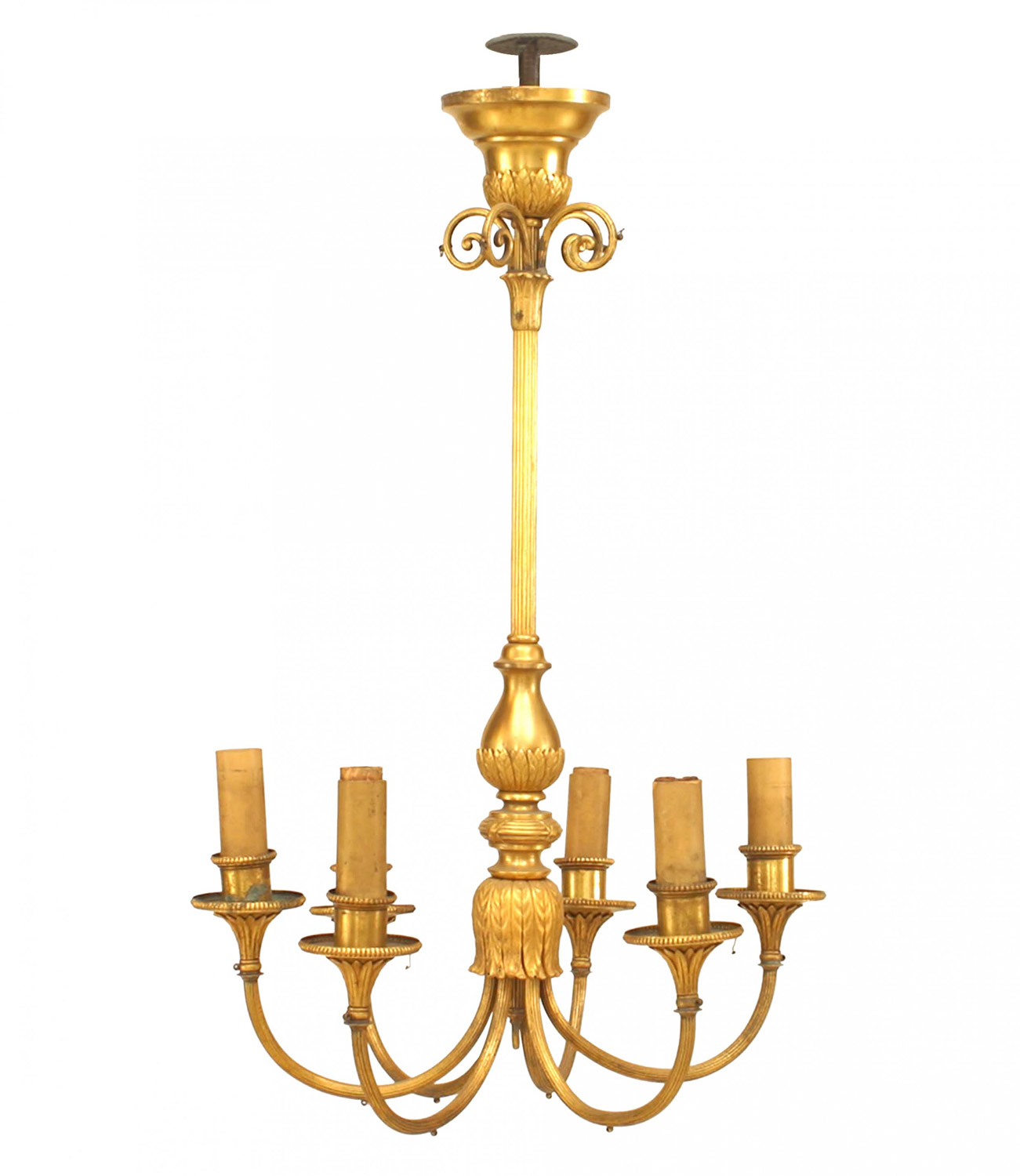 English georgian style gilt bronze chandelier 1