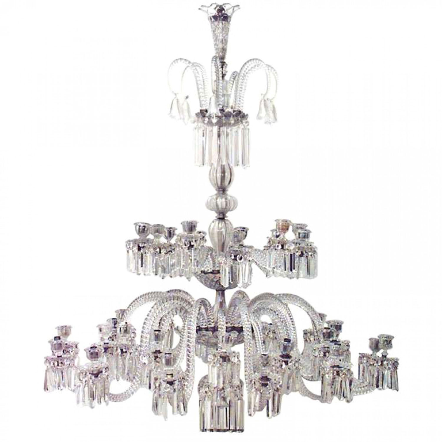 English 2 tier swirl crystal chandelier 1