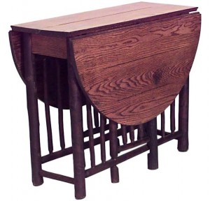 American rustic old hickory drop leaf dining table 2