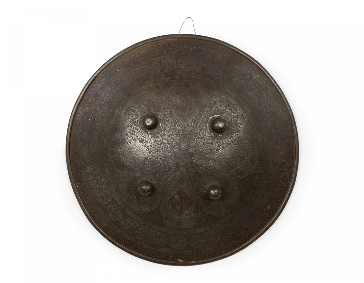 Italian renaissance style etched metal shield