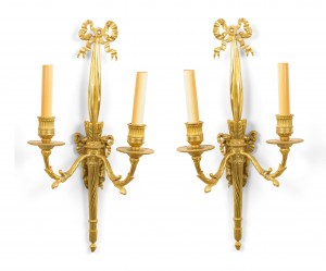 French louis xvi style bronze dore wall sconces 9