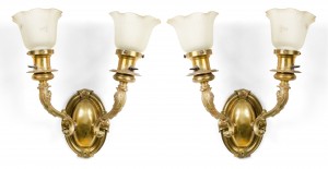 American victorian bronze dolphin wall sconces 1