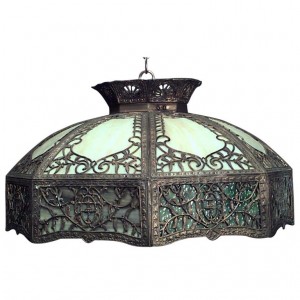 American victorian tiffany style stained glass bronze shade
