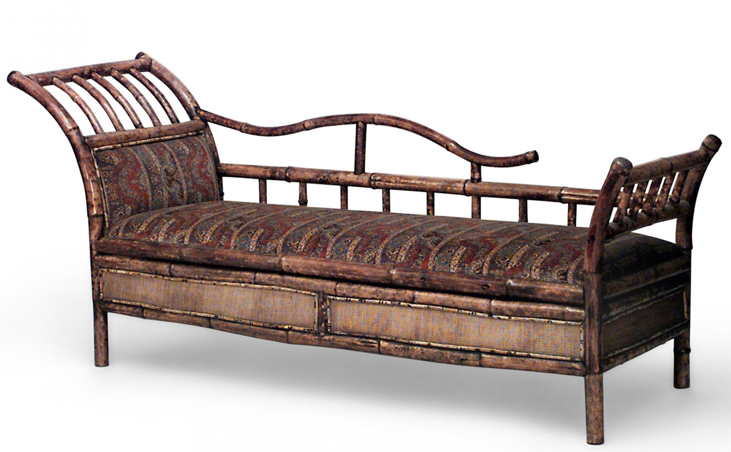 English victorian bamboo recamier