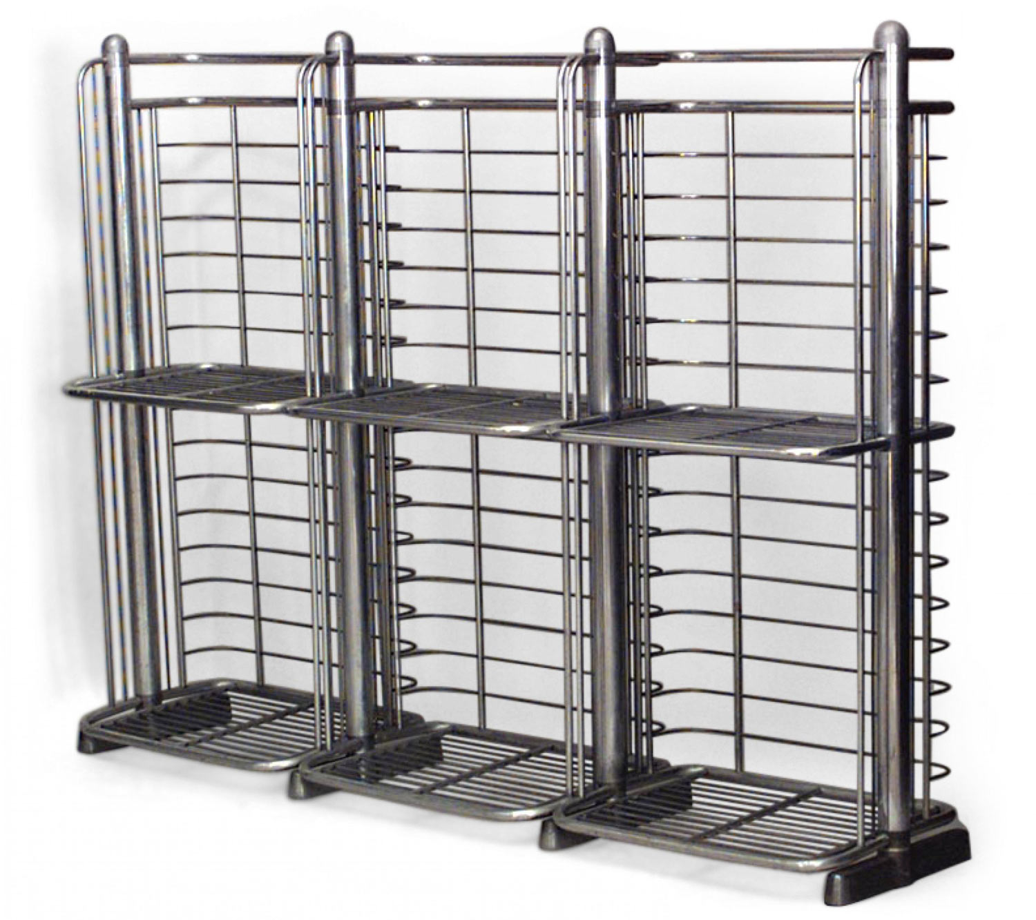 English art deco aluminum baker s rack