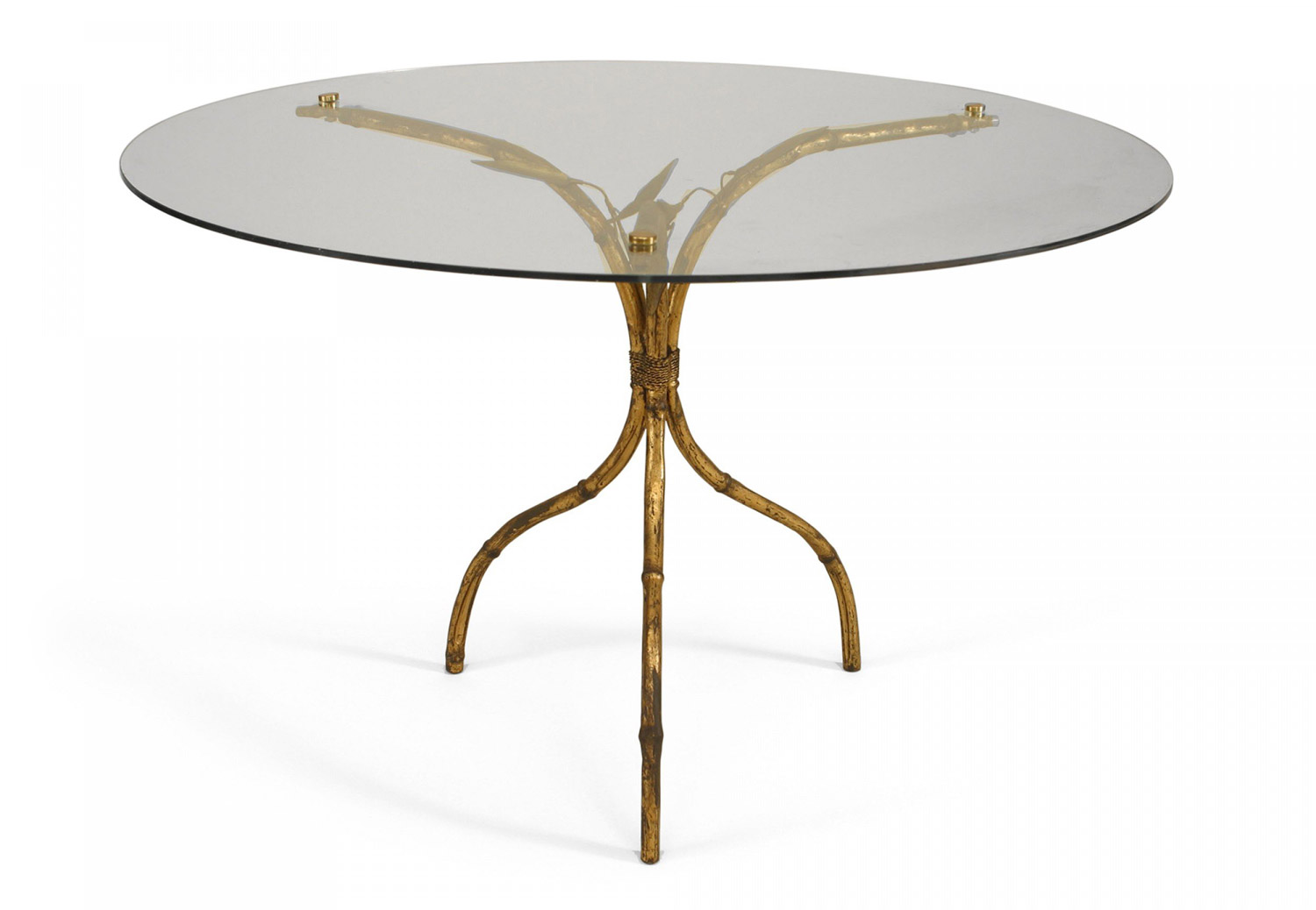 Faux bamboo gilt and glass coffee table 1