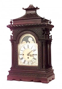 Chinese chippendale mahogany mantel clock 1