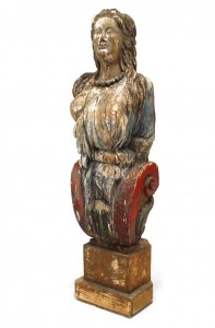 English country carved lady figurehead