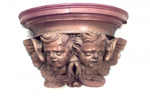 Louis xv oak cupid wall shelf