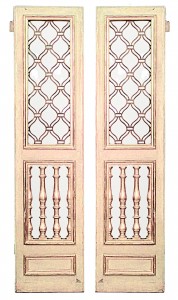 Italian neo classic painted wood and glass doors