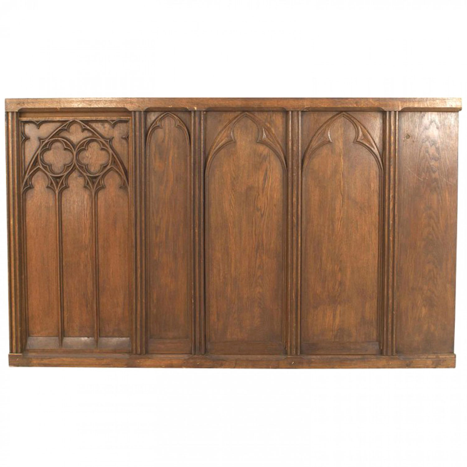 English gothic revival oak panel railings 1