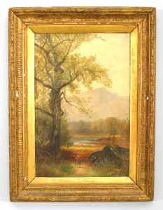 English victorian landscape of pond and trees 1