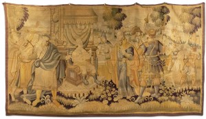 English renaissance style tapestry with noblemen