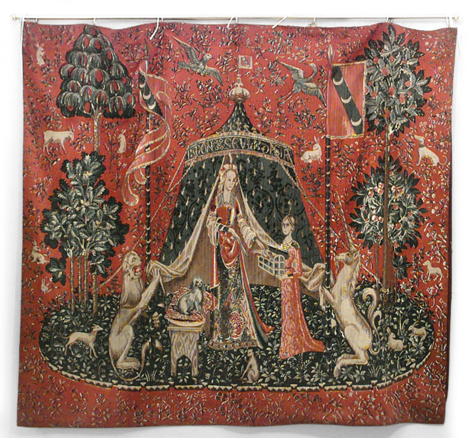 English renaissance painted sheet of queen figure