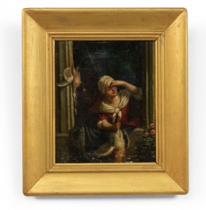 French victorian lady by a window portrait