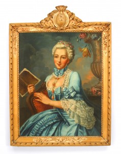 French louis xvi lady in blue portrait