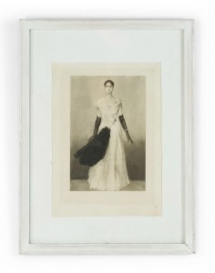 French victorian lady in white portrait
