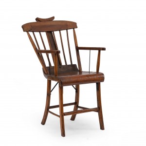 American country stained pine arm chair