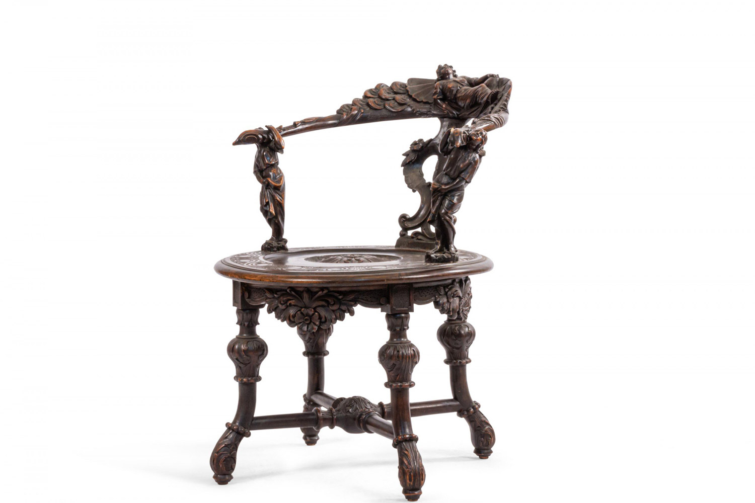 Italian renaissance walnut arm chair 6