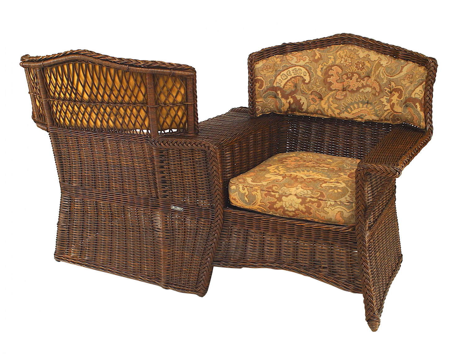 American victorian wicker tete a tete