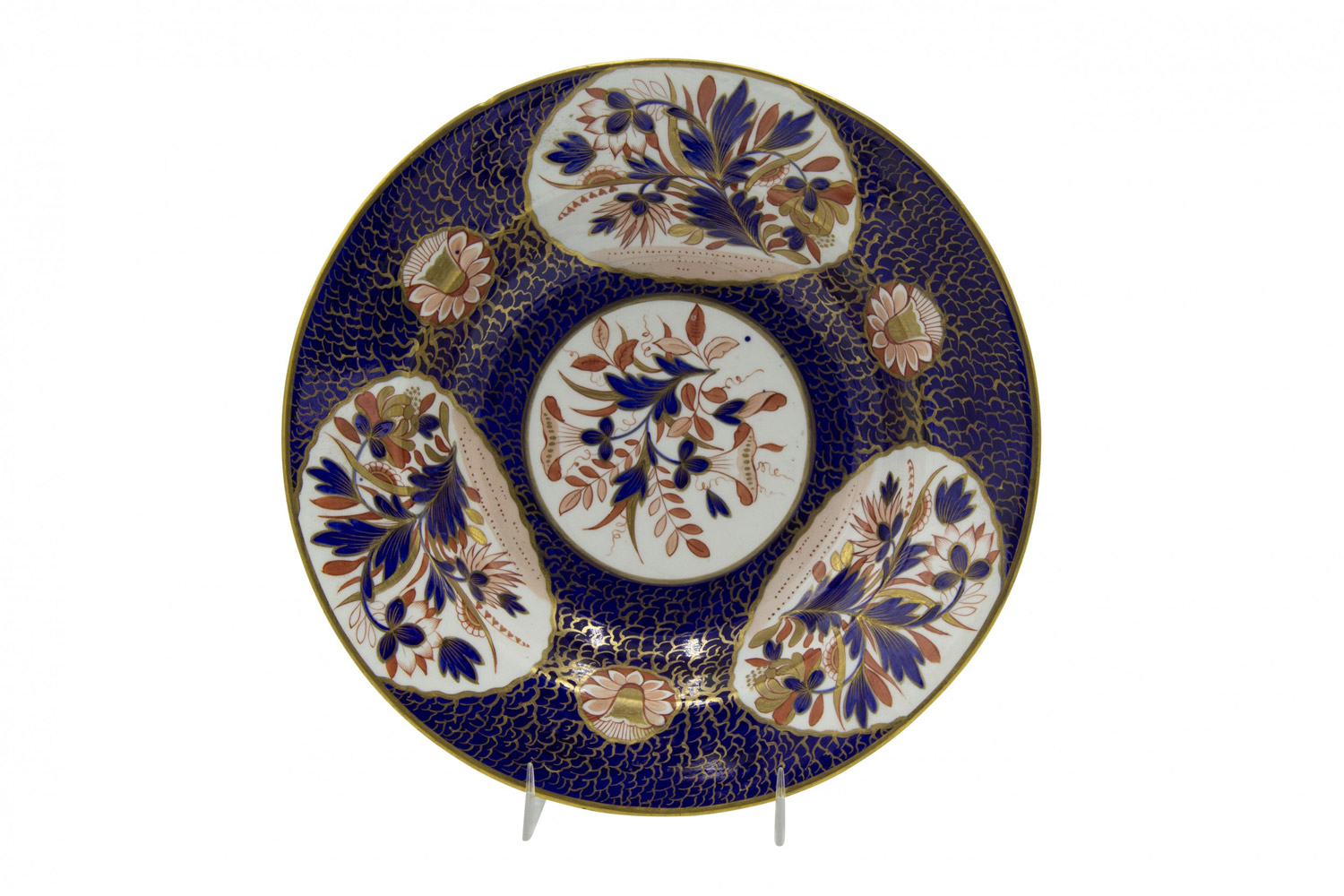 Pair of english victorian porcelain crown derby soup bowls