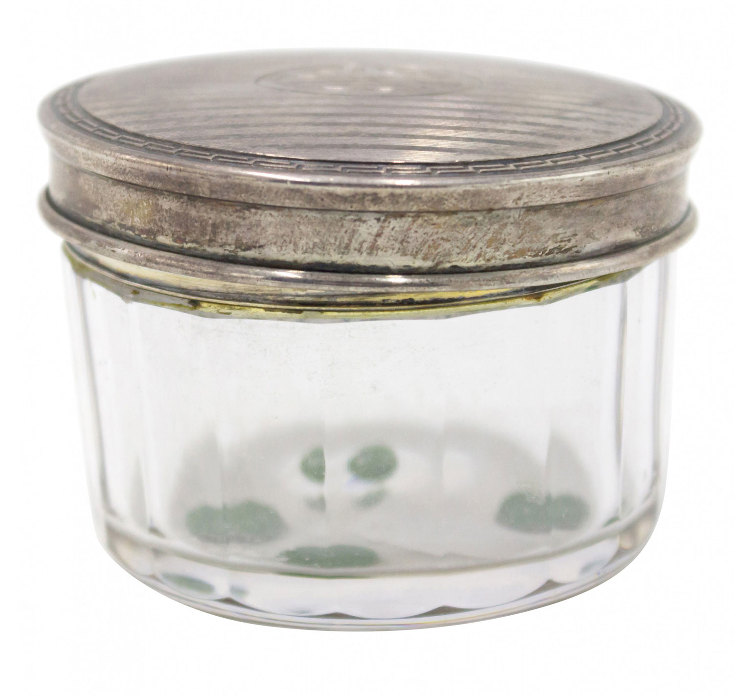 French art deco crystal and silver box 2