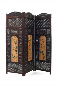 Moorish carved teak 3 fold screen 5