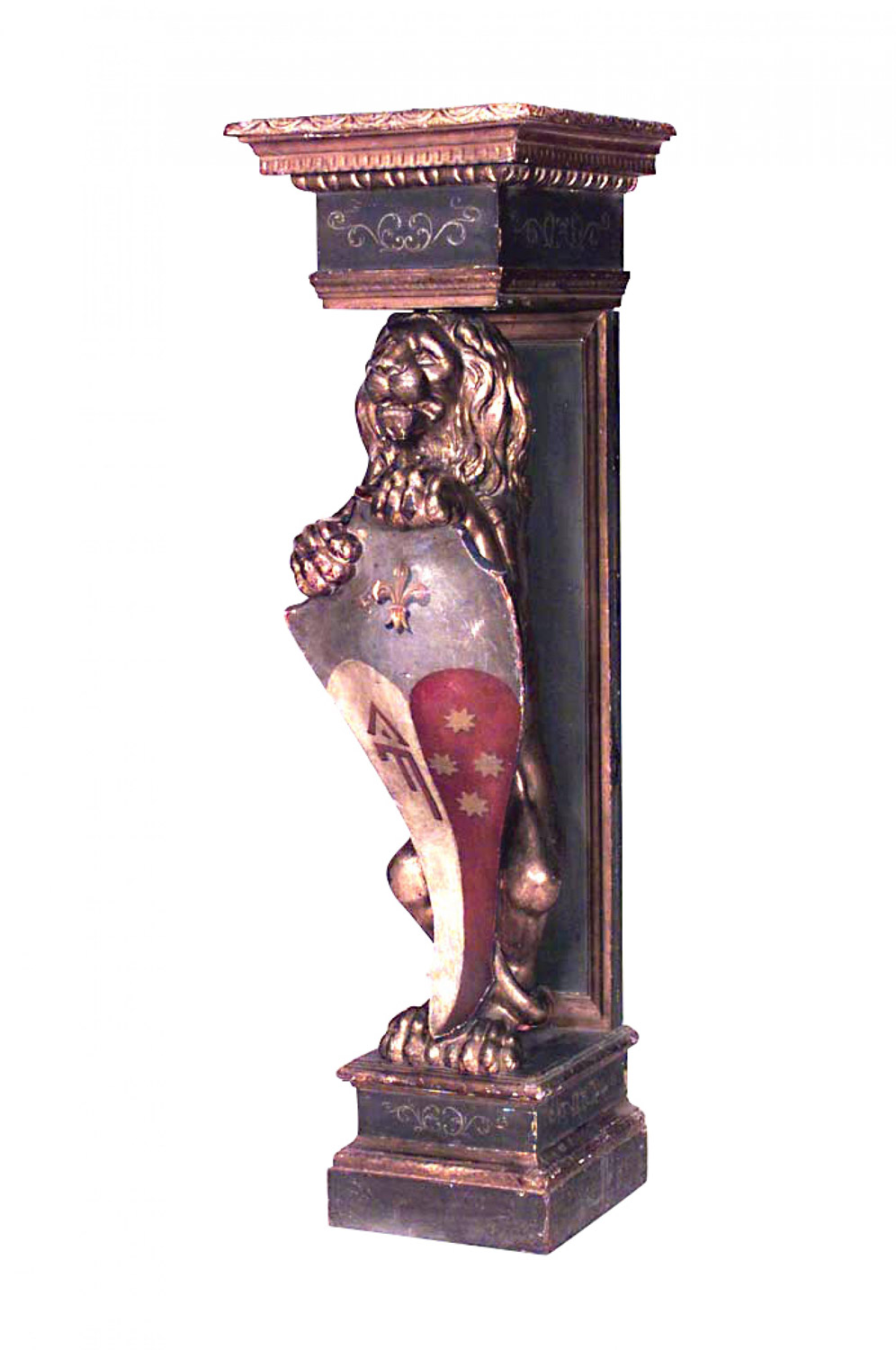 English georgian gilt lion pedestal 1