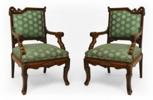 English regency green upholstery chairs 1
