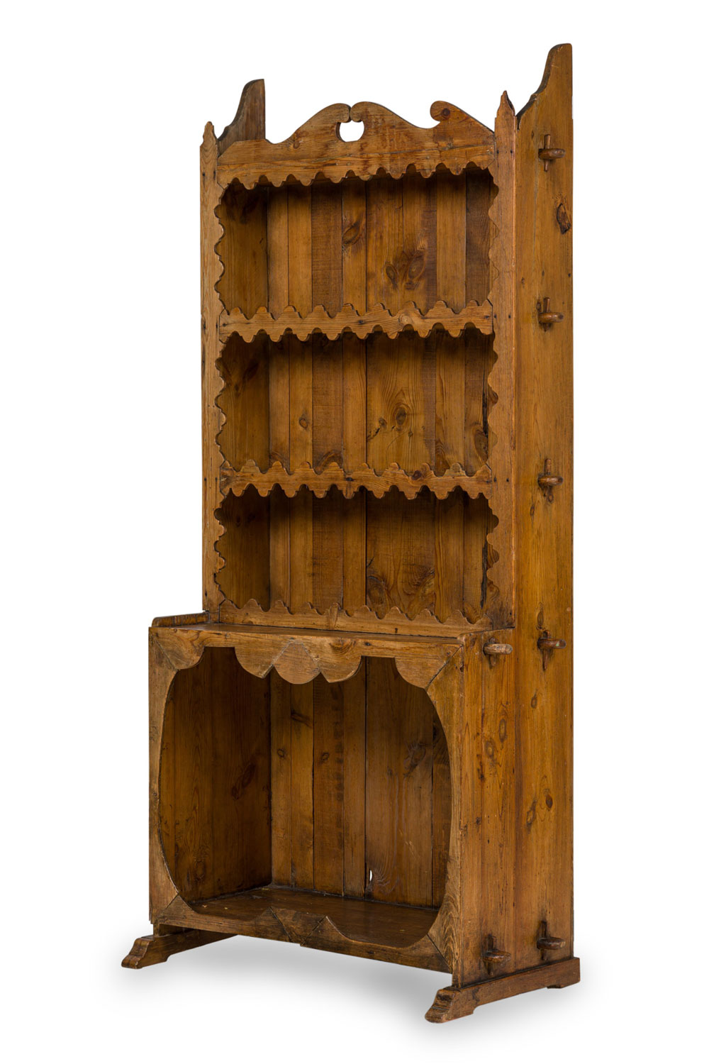 English country pine hutch cabinet