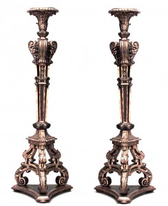 Pair regence gilt pedestal