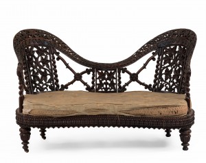 Asian burmese rosewood settee