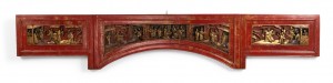 Chinese lacquered carved wall plaque