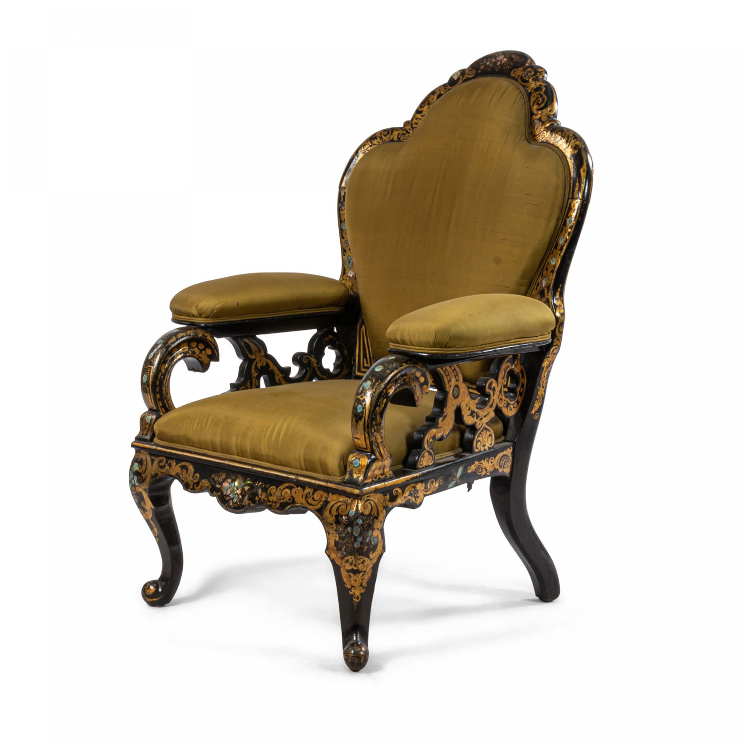 English victorian lacquered arm chair