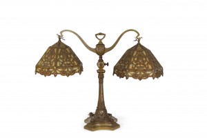 American victorian bronze double student lamp 1