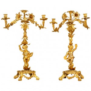 French louis xv bronze dore candelabras