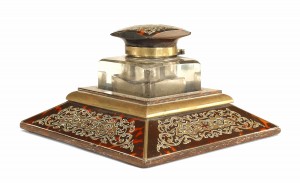 French victorian boule brass inkwell