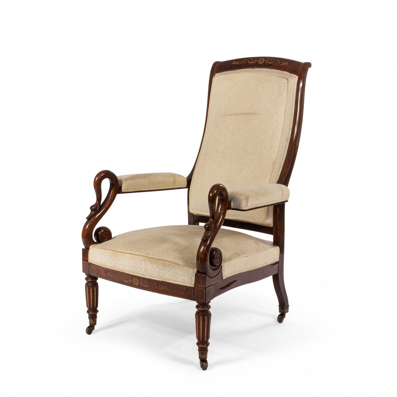 French charles x rosewood arm chair 1