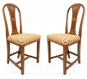 English country walnut side chairs