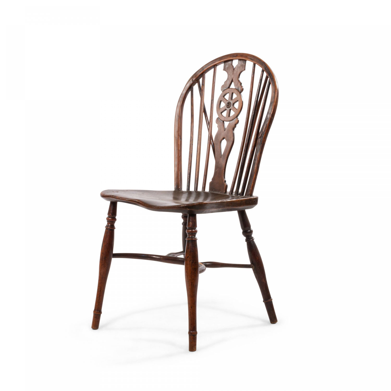 English country walnut windsor side chairs