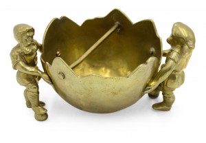 Brass broken egg ashtray 1